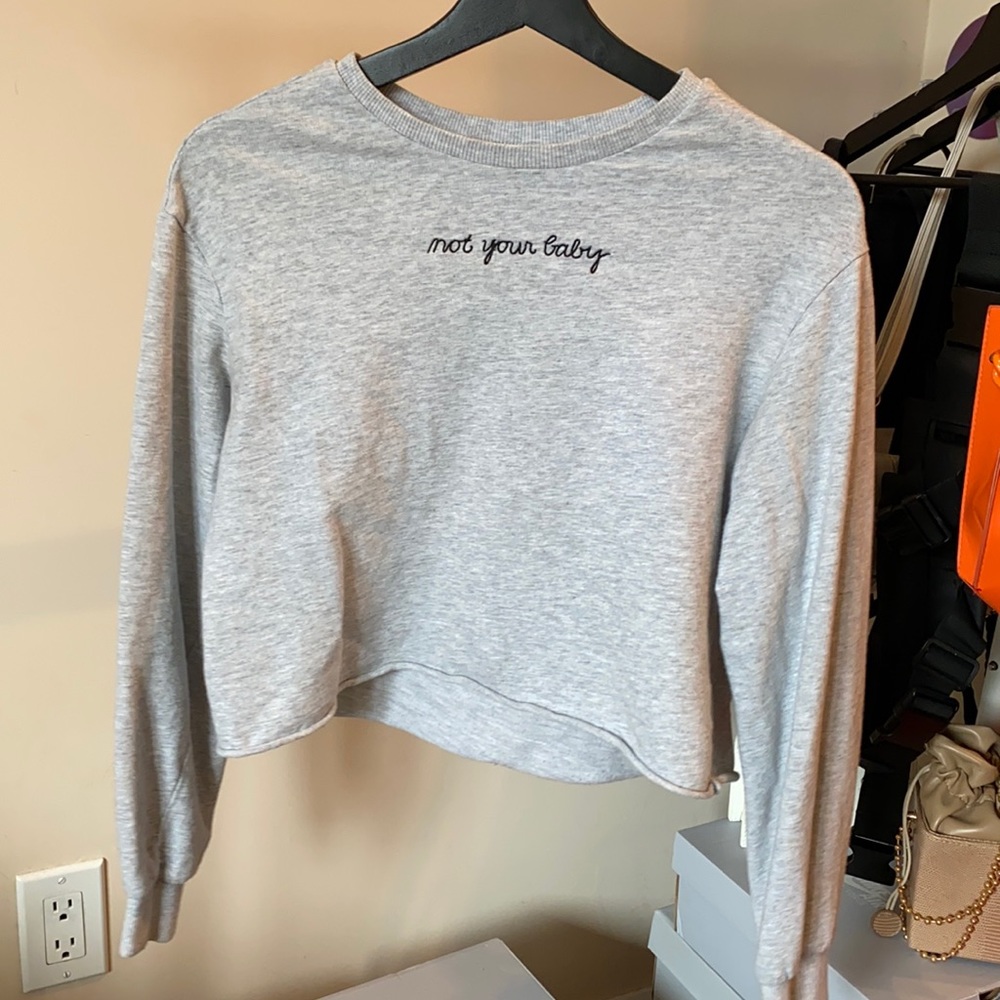 not your baby long sleeve crop top